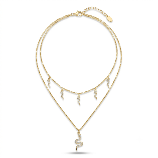 Pavé Serpent Necklace