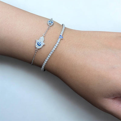 Diamond Lite Evil Eye Tennis Bracelet