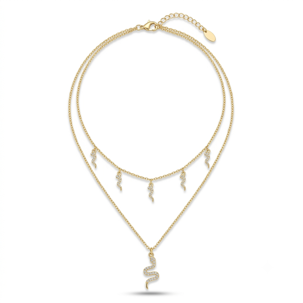 Pavé Serpent Necklace
